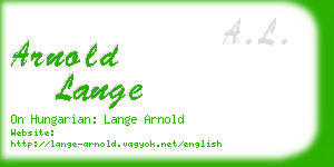 arnold lange business card